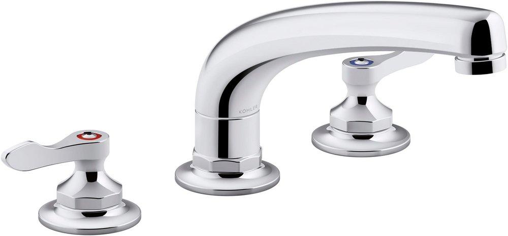 KOHLER Polished Chrome Two Handle Widespread Kitchen Faucet 