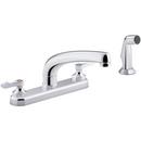 KOHLER Polished Chrome Two Handle Centerset Kitchen Faucet in Polished Chrome 
