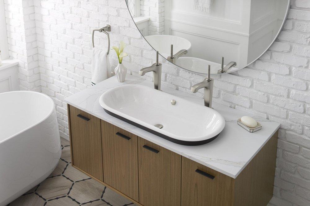 KOHLER White Dual Mount Vessel 