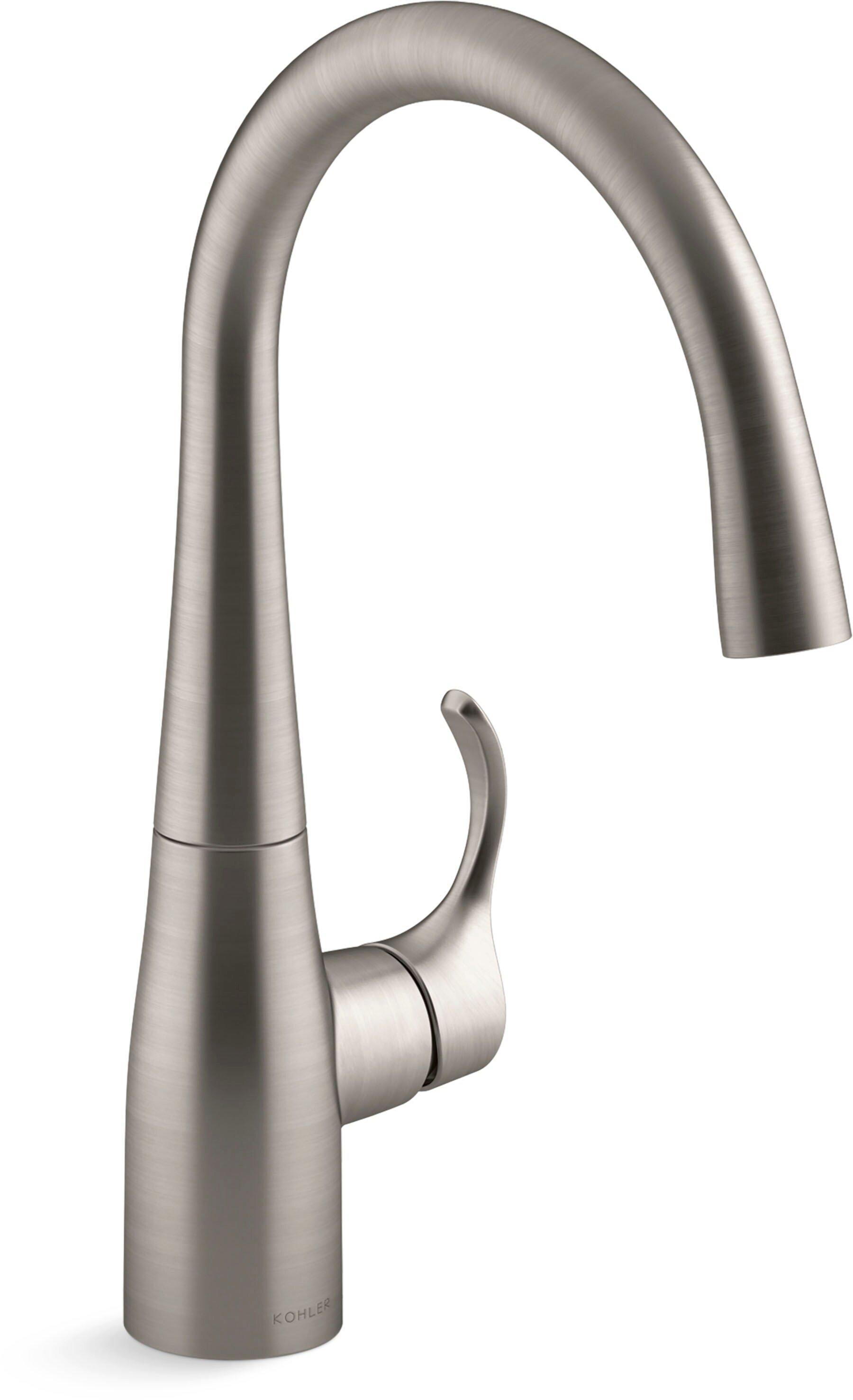 KOHLER Vibrant Stainless Single Handle Lever Handle Bar Faucet 