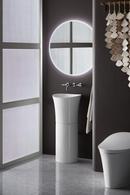 KOHLER White 1-Bowl Fireclay Pedestal Lavatory Sink (Less Hole) 