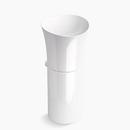 KOHLER White 1-Bowl Fireclay Pedestal Lavatory Sink (Less Hole) 