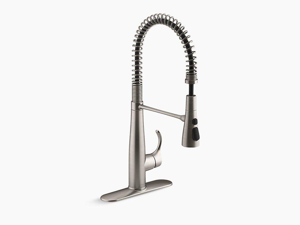 KOHLER Vibrant Stainless Single Handle Pull Down Kitchen Faucet 