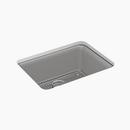 KOHLER Matte Grey 24-1/2 x 18-5/16 in. No Hole Composite Single Bowl Undermount Kitchen Sink 