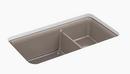 33-1/2 x 18-5/16 in. No-Hole Composite Double Bowl Undermount Kitchen Sink in Matte Toupe