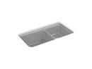 33-1/2 x 18-5/16 in. No-Hole Composite Double Bowl Undermount Kitchen Sink in Matte Grey