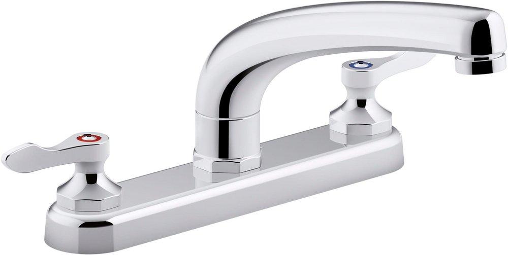 KOHLER Polished Chrome Two Handle Kitchen Faucet in Polished Chrome 