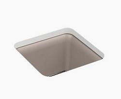 15-1/2 x 15-1/2 in. Undermount Neoroc Bar Sink in Matte Toupe