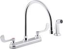 KOHLER Polished Chrome Two Handle Centerset Kitchen Faucet in Polished Chrome 