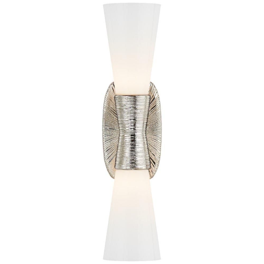 Visual Comfort & Co. Signature Polished Nickel 60W 2-Light Wall Sconce Vanity Fixture 