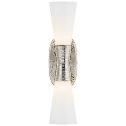 18 x 4-1/2 in. 120W 2-Light Medium E-26 Small Double Vanity Fixture in Polished Nickel