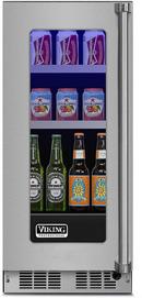 15 in. 2.8 cf Freestanding Beverage Center with Left Hinge in Stainless Steel