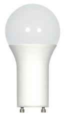 SATCO Neutral White A19 LED Bulb GU24 Base 3500 Kelvin 220 Degree Dimmable 120V with Frosted Glass 