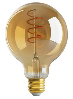 25W 5-11/25 in. G30 LED Light Bulb with a Medium E-26 Base Dimmable in Transparent Amber