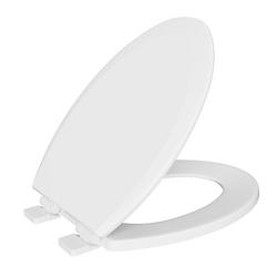 Elongated Closed Front Toilet Seat in White with Soft Close
