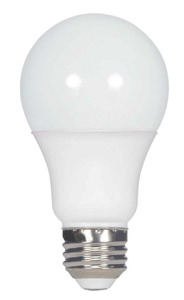SATCO Frost A19 LED Bulb Medium E-26 Base 2700 Kelvin 220 Degree Dimmable 120V with Frosted Glass 