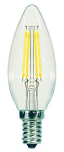 5.5W C11 LED Bulb Candelabra E-12 Base 2700 Kelvin 360 Degree Dimmable 120V with Clear Glass