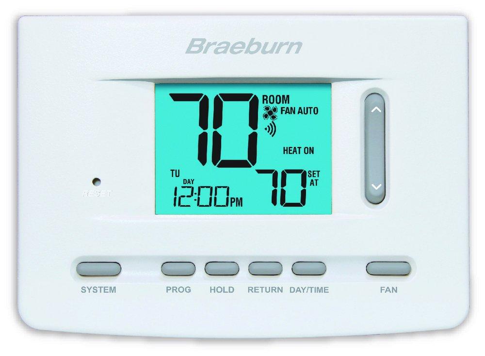 Braeburn Systems White 1H/1C, 2H/2C, 3H/2C Programmable Thermostat 