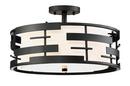 16 in. 100W 3-Light Medium E-26 Incandescent Flush Mount Ceiling Fixture in Textured Black
