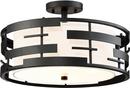 NUVO Textured Black 16 in. 100W 3-Light Medium E-26 Incandescent Flush Mount Ceiling Fixture 