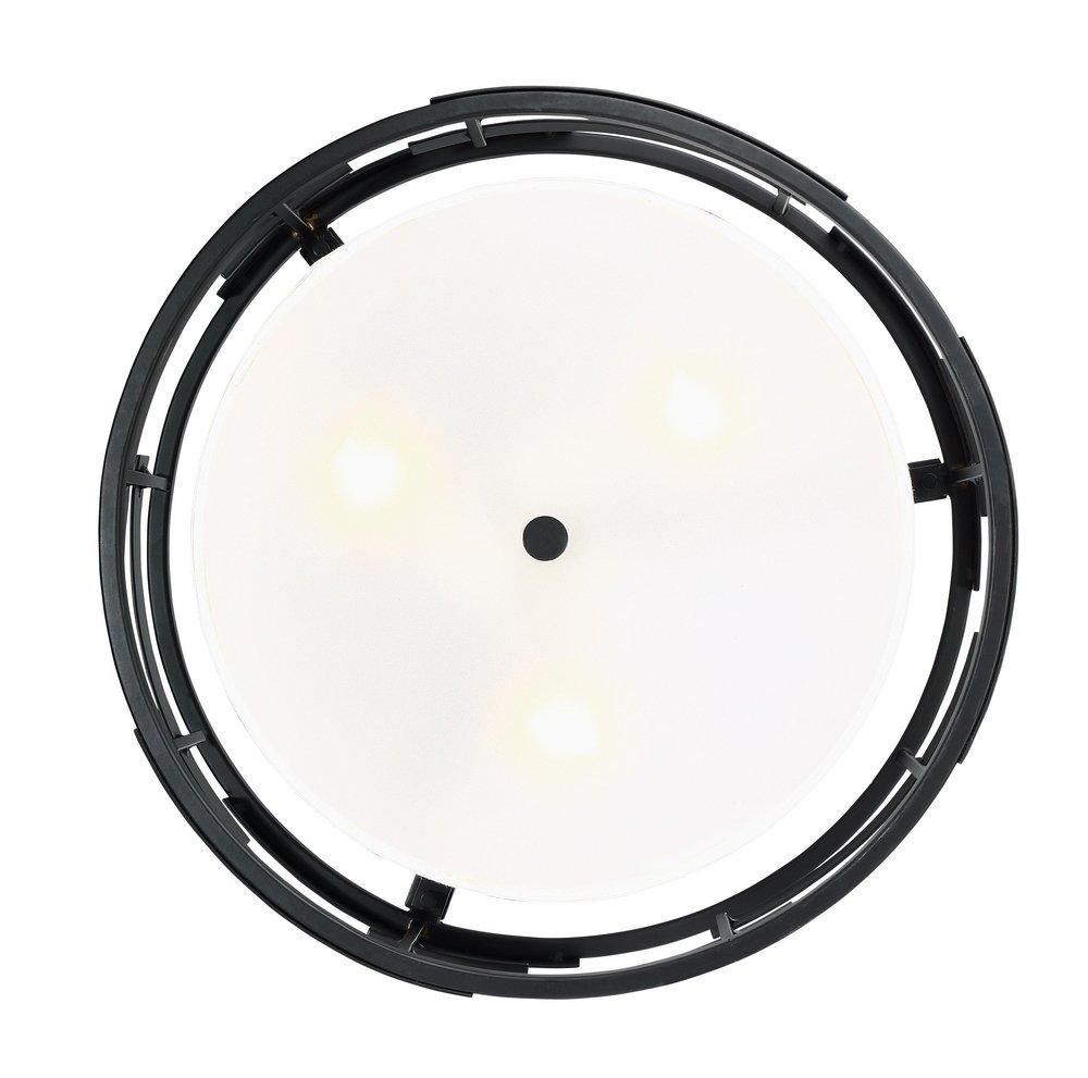 NUVO Textured Black 16 in. 100W 3-Light Medium E-26 Incandescent Flush Mount Ceiling Fixture 