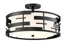 NUVO Textured Black 16 in. 100W 3-Light Medium E-26 Incandescent Flush Mount Ceiling Fixture 