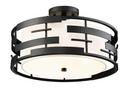 NUVO Textured Black 16 in. 100W 3-Light Medium E-26 Incandescent Flush Mount Ceiling Fixture 