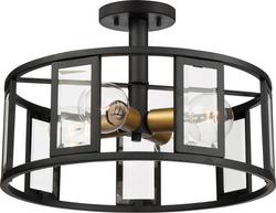 60W 4-Light Medium E-26 Incandescent Semi-Flush Mount Ceiling Fixture in Black