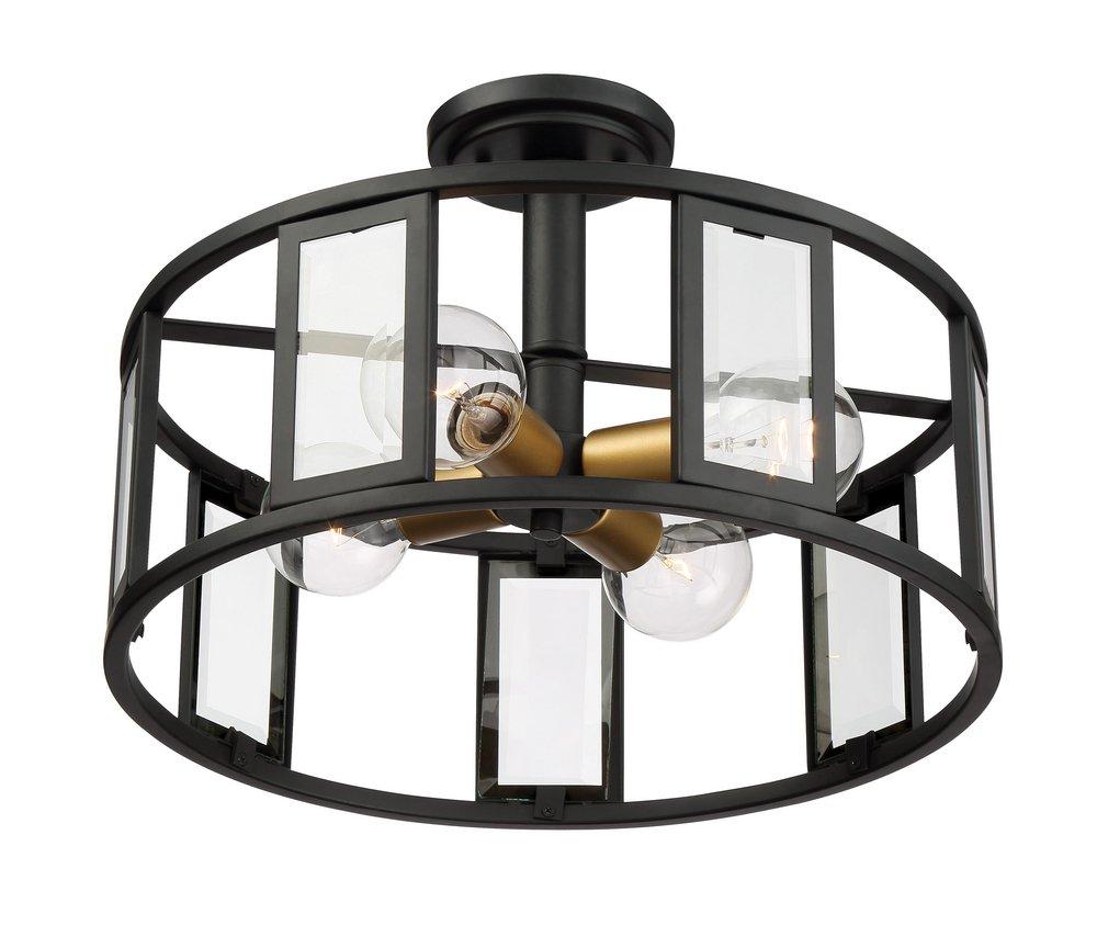NUVO Midnight Bronze 60W 4-Light Medium E-26 Incandescent Semi-Flush Mount Ceiling Fixture 