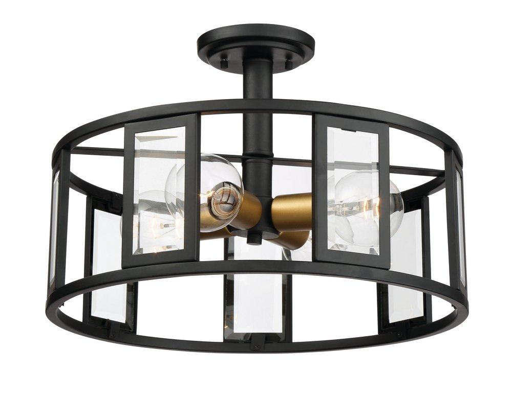 NUVO Midnight Bronze 60W 4-Light Medium E-26 Incandescent Semi-Flush Mount Ceiling Fixture 