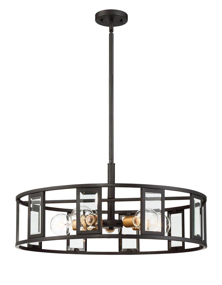 NUVO Midnight Bronze 60W 5-Light Medium E-26 Incandescent Pendant Light 