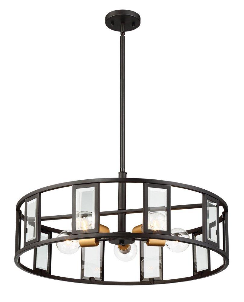 NUVO Midnight Bronze 60W 5-Light Medium E-26 Incandescent Pendant Light 