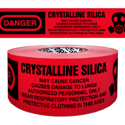 1000 x 3 in. Crystalline Silica Barricade Tape in Red