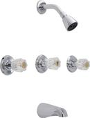 Three Handle Single Function Bathtub & Shower Faucet in Polished Chrome