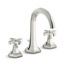 Two Handle Widespread Bathroom Sink Faucet in Nickel Silver