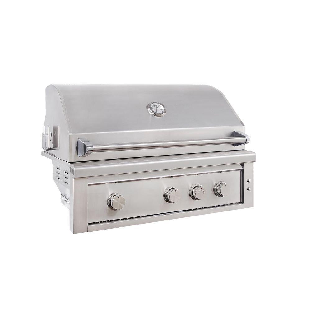 Edgestar Stainless Steel 36 in. 4-Burner Built-in Grill in Stainless Steel 