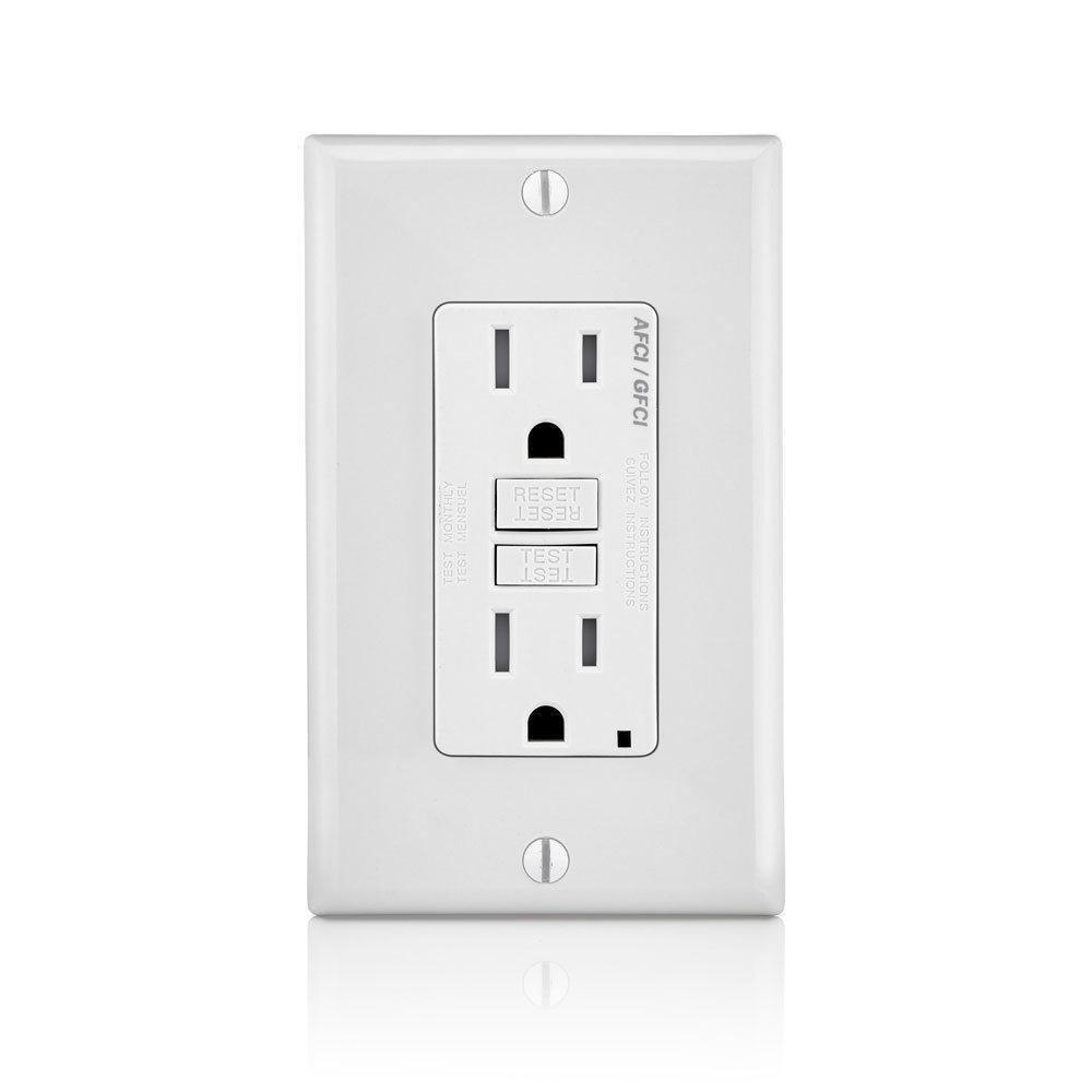 LEVITON White 125V Receptacle in White 
