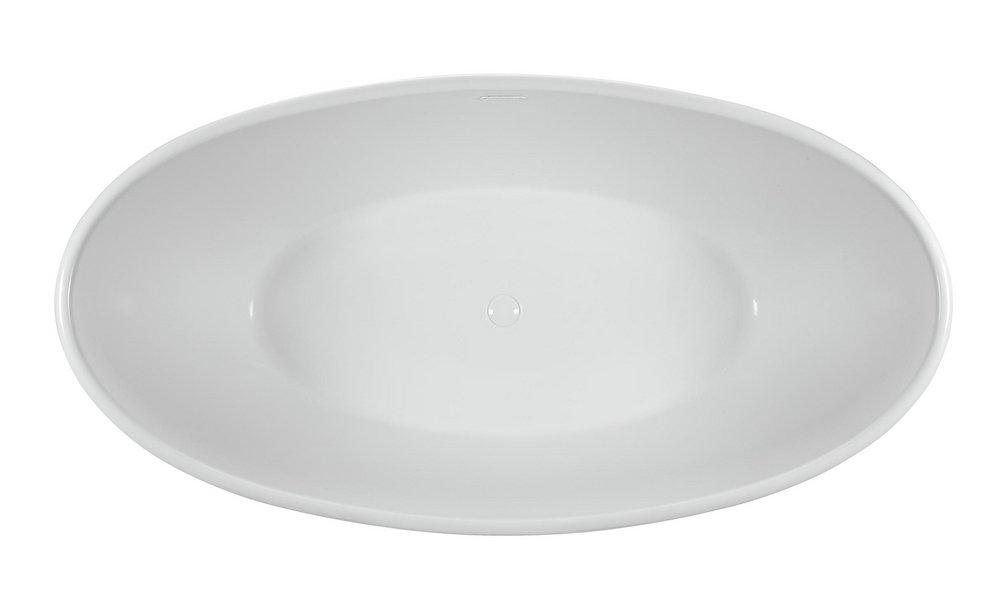 MTI Whirlpools&reg; White Gloss 66 x 35-1/2 in. Soaker Freestanding Bathtub Center Drain 