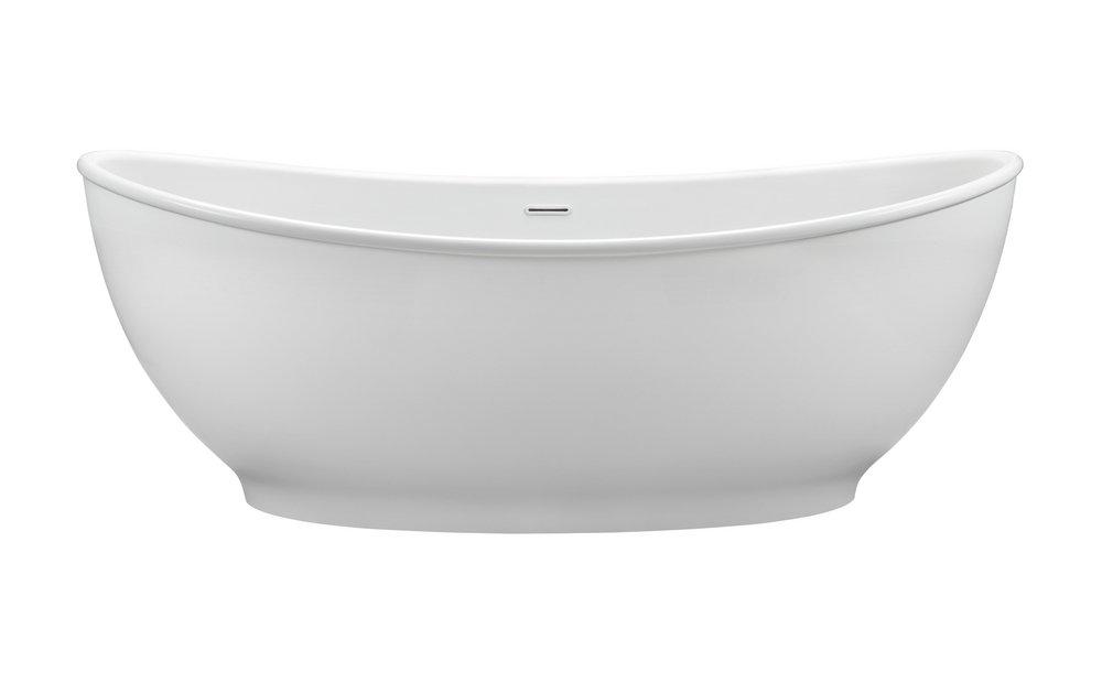 MTI Whirlpools&reg; White Gloss 66 x 35-1/2 in. Soaker Freestanding Bathtub Center Drain 