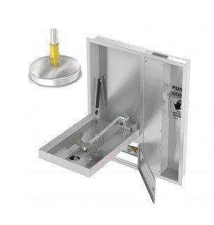Bradley Corporation Floor Mounted Concealed Barrier Free Eye/Face Wash & Drench Shower Extended Showerhead Tailpiece 