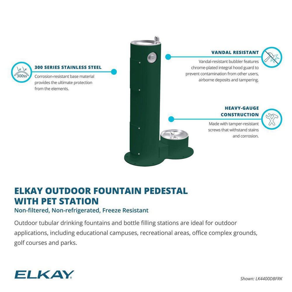Elkay Black Lead Law Compliant PEDESTAL FTN & DOG BOWL FR BLK 