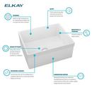 Elkay White 24-3/8 x 19-5/8 in. Fireclay Single Bowl Farmhouse Kitchen Sink 