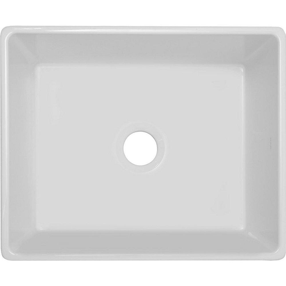 Elkay White 24-3/8 x 19-5/8 in. Fireclay Single Bowl Farmhouse Kitchen Sink 
