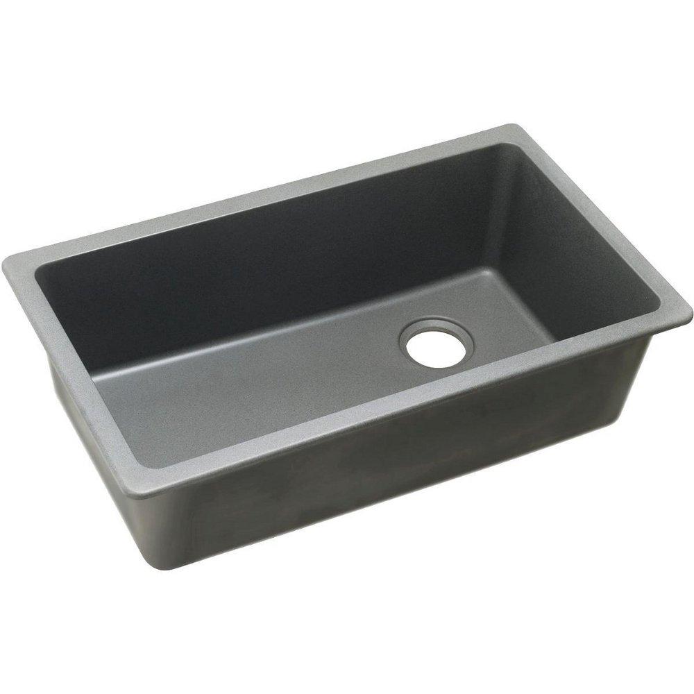 Elkay Greystone 33 x 18-3/4 in. No Hole Composite Single Bowl Undermount Kitchen Sink 