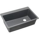 33 x 22 in. No Hole Composite Single Bowl Drop-in Kitchen Sink in Greystone