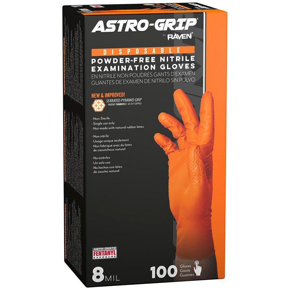 SAS Safety Hi-Visibility Orange 7 mil Powder Free Rubber Disposable Glove in Hi-Visibility Orange (Pack of 100) 