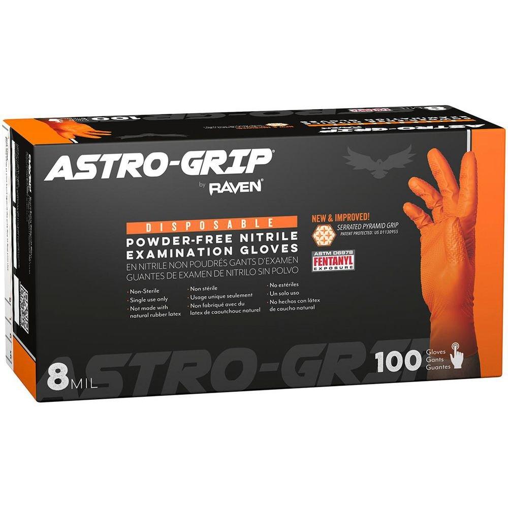 SAS Safety Hi-Visibility Orange 7 mil Powder Free Rubber Disposable Glove in Hi-Visibility Orange (Pack of 100) 