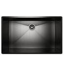 ROHL&reg; Black Stainless Steel 31-1/2 x 19-1/2 in. No Hole Stainless Steel Single Bowl Dual Mount Kitchen Sink 