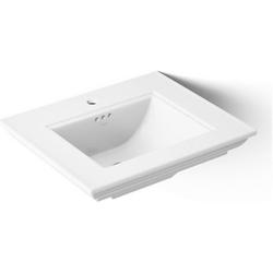 24-1/2 in. Pedestal or Console Rectangular Fireclay Bathroom Sink in White