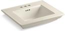24-1/2 x 20-3/4 in. 3 Hole 1-Bowl Pedestal or Console Mount Fireclay Rectangular Bathroom Sink in Almond
